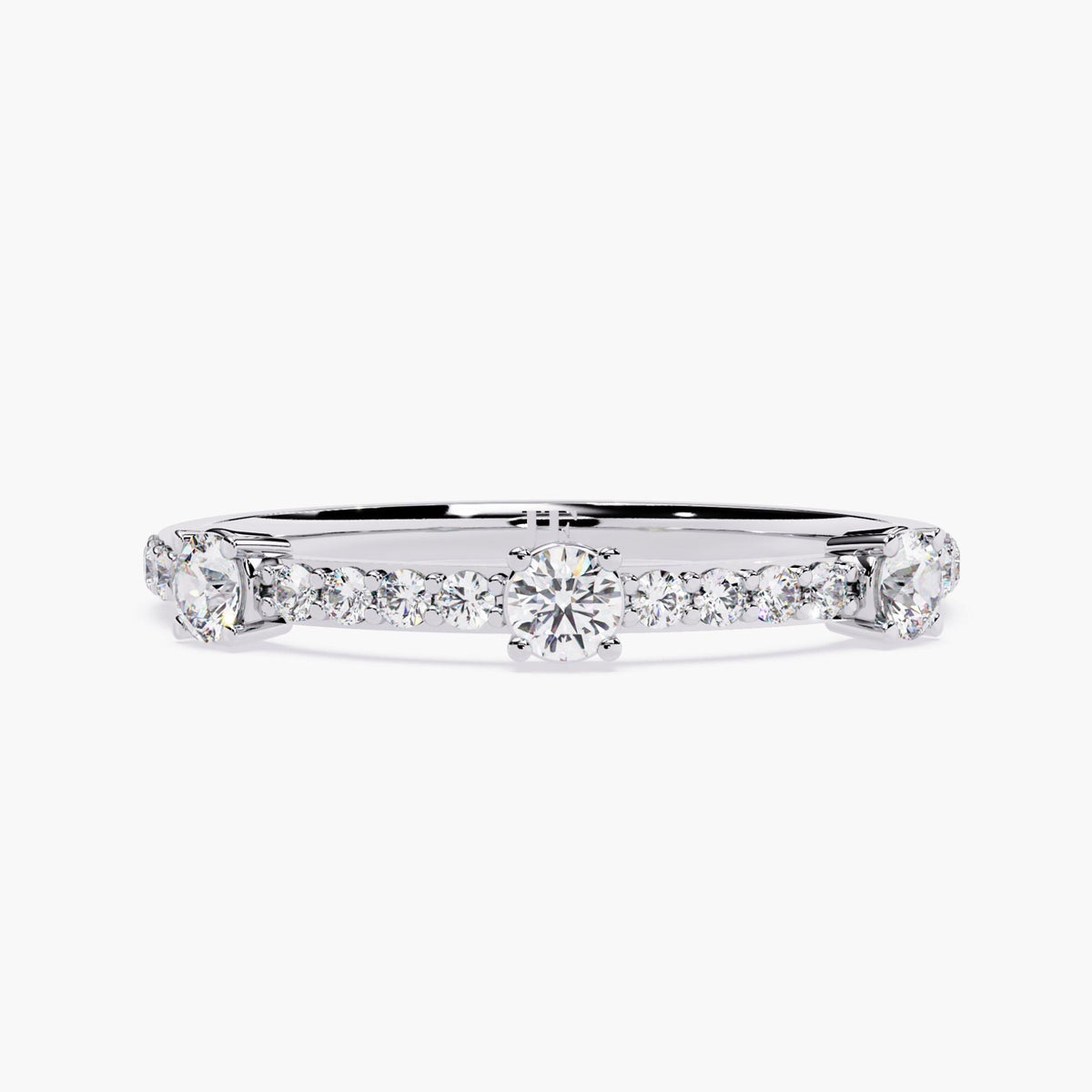 1.3mm Band Round Cut Lab Grown Diamond Ring, Gold Stacking Band, Delicate Diamond Jewelry, Minimalist Ring, Fine Everyday Diamond Band