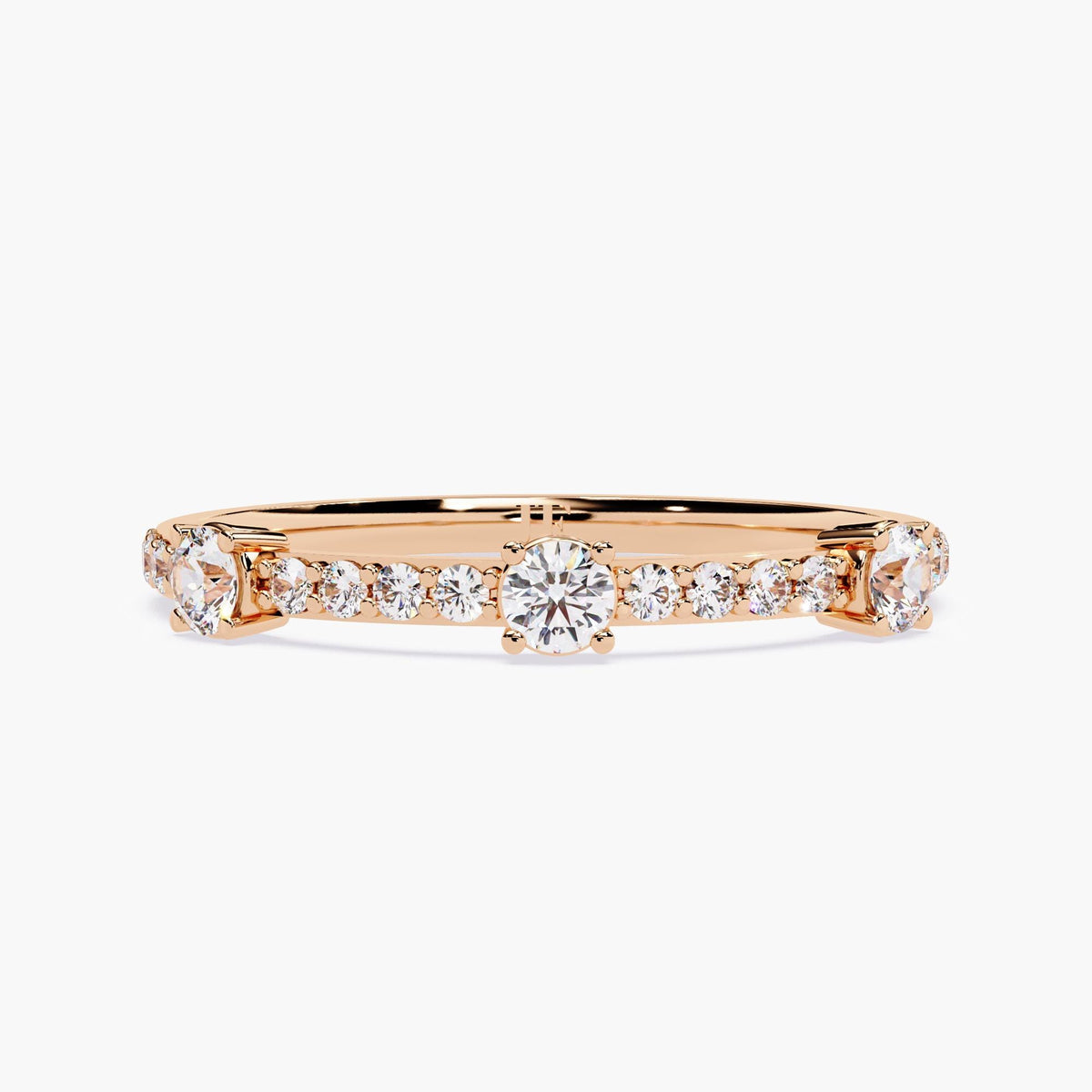 1.3mm Band Round Cut Lab Grown Diamond Ring, Gold Stacking Band, Delicate Diamond Jewelry, Minimalist Ring, Fine Everyday Diamond Band