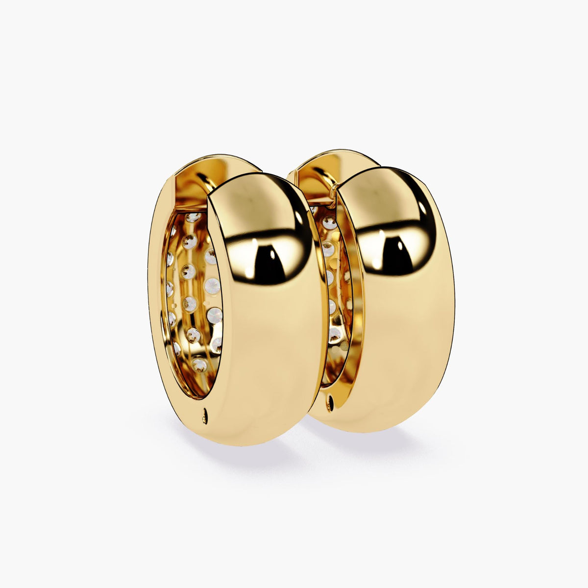 Diamond Hoop Earrings 14K Solid Gold Huggies Chunky Diamond Pave Hoops Everyday Jewelry Anniversary Gift for Her Mother's Day Gift
