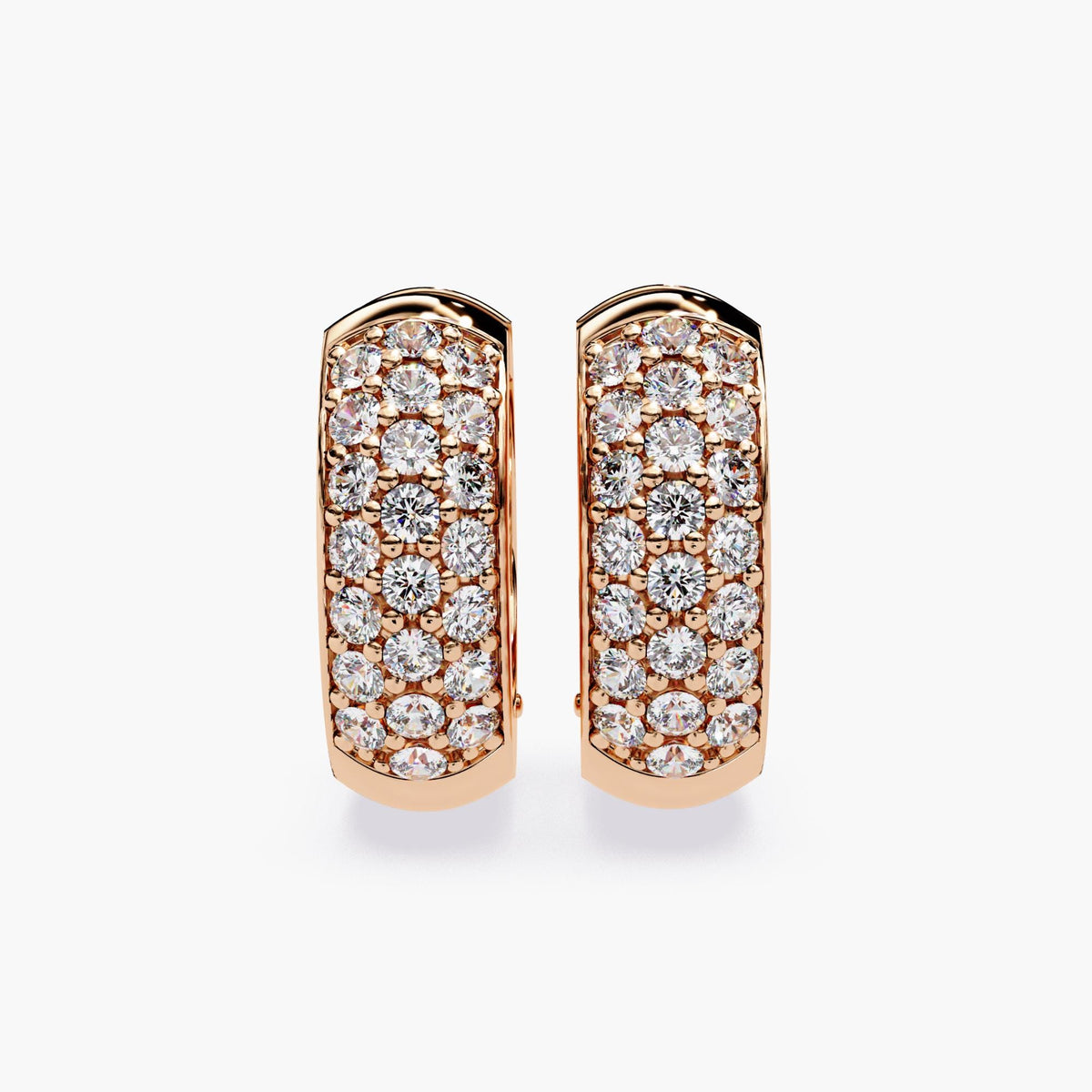 Diamond Hoop Earrings 14K Solid Gold Huggies Chunky Diamond Pave Hoops Everyday Jewelry Anniversary Gift for Her Mother's Day Gift