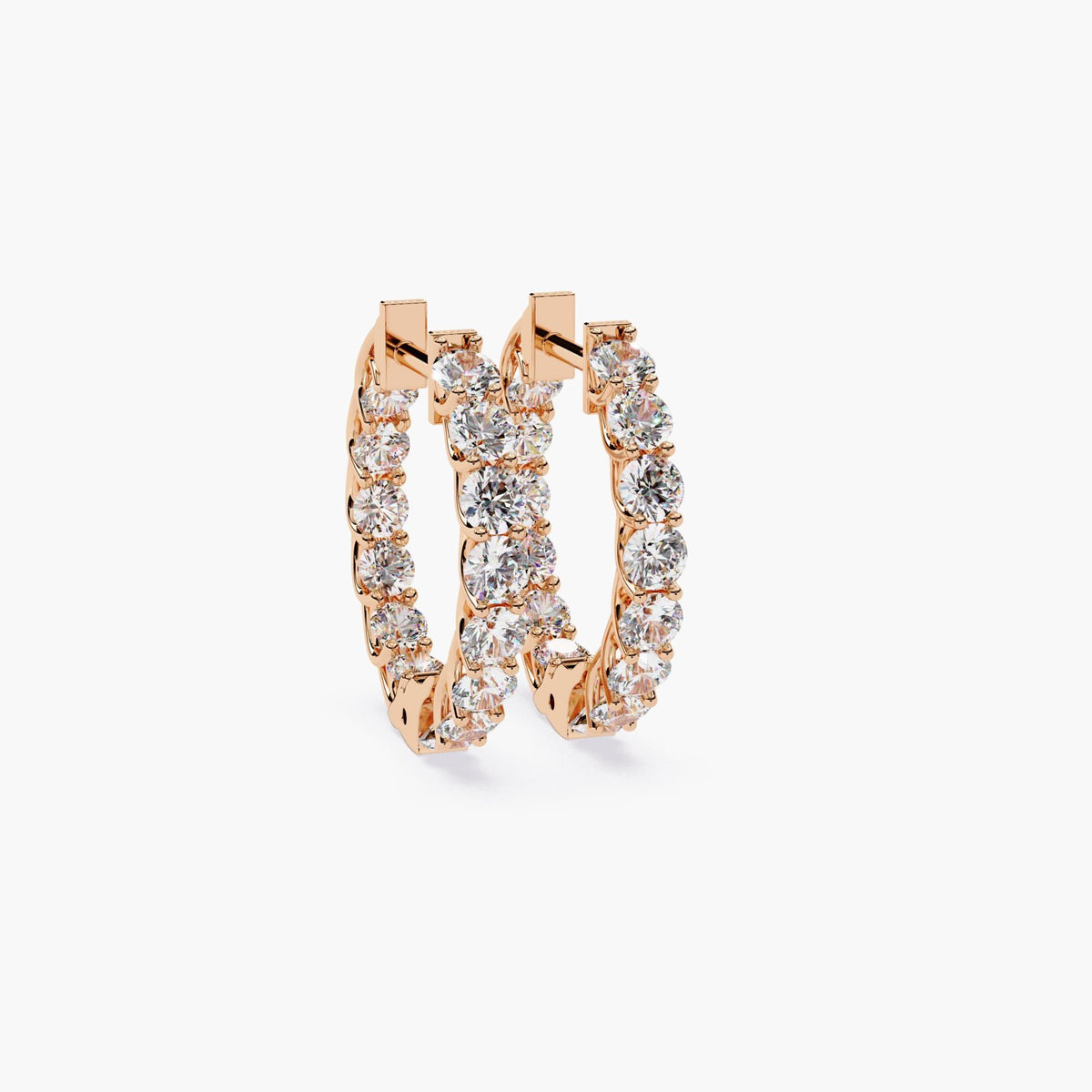 14K Gold 2 Ct Lab Grown Diamond Hoop Earrings - 19mm