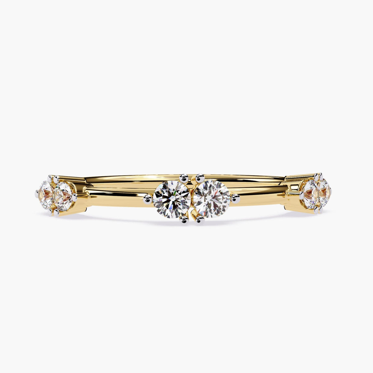 Thin Stackable Diamond Ring for Women, Minimalist Gold Diamond Ring, Slim Diamond Band, Simple Gold Round Diamond Band, Gift for Her