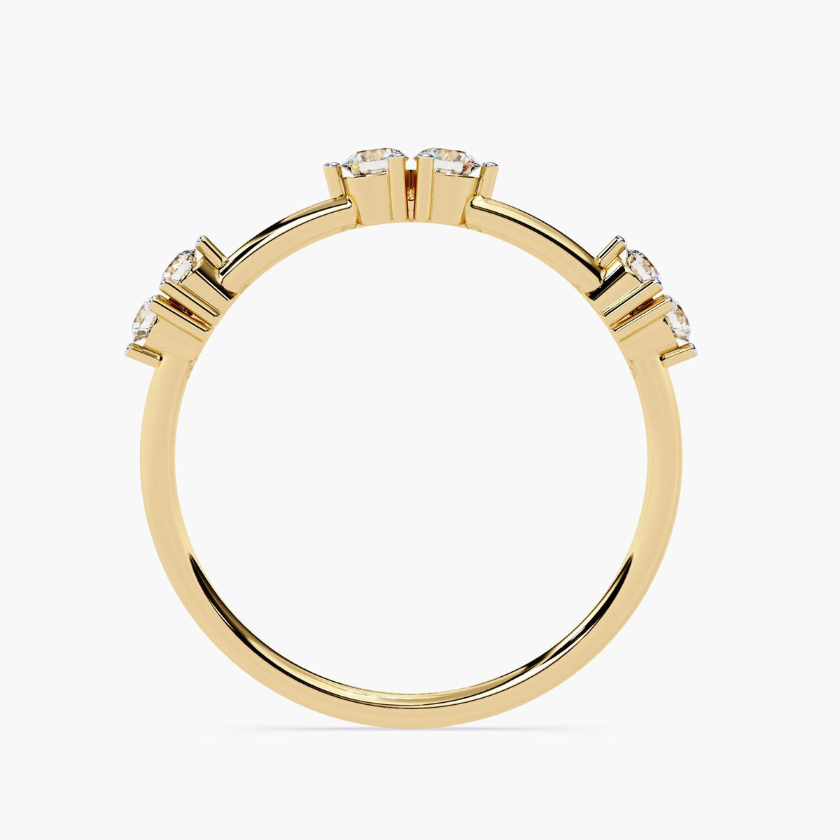 Thin Stackable Diamond Ring for Women, Minimalist Gold Diamond Ring, Slim Diamond Band, Simple Gold Round Diamond Band, Gift for Her