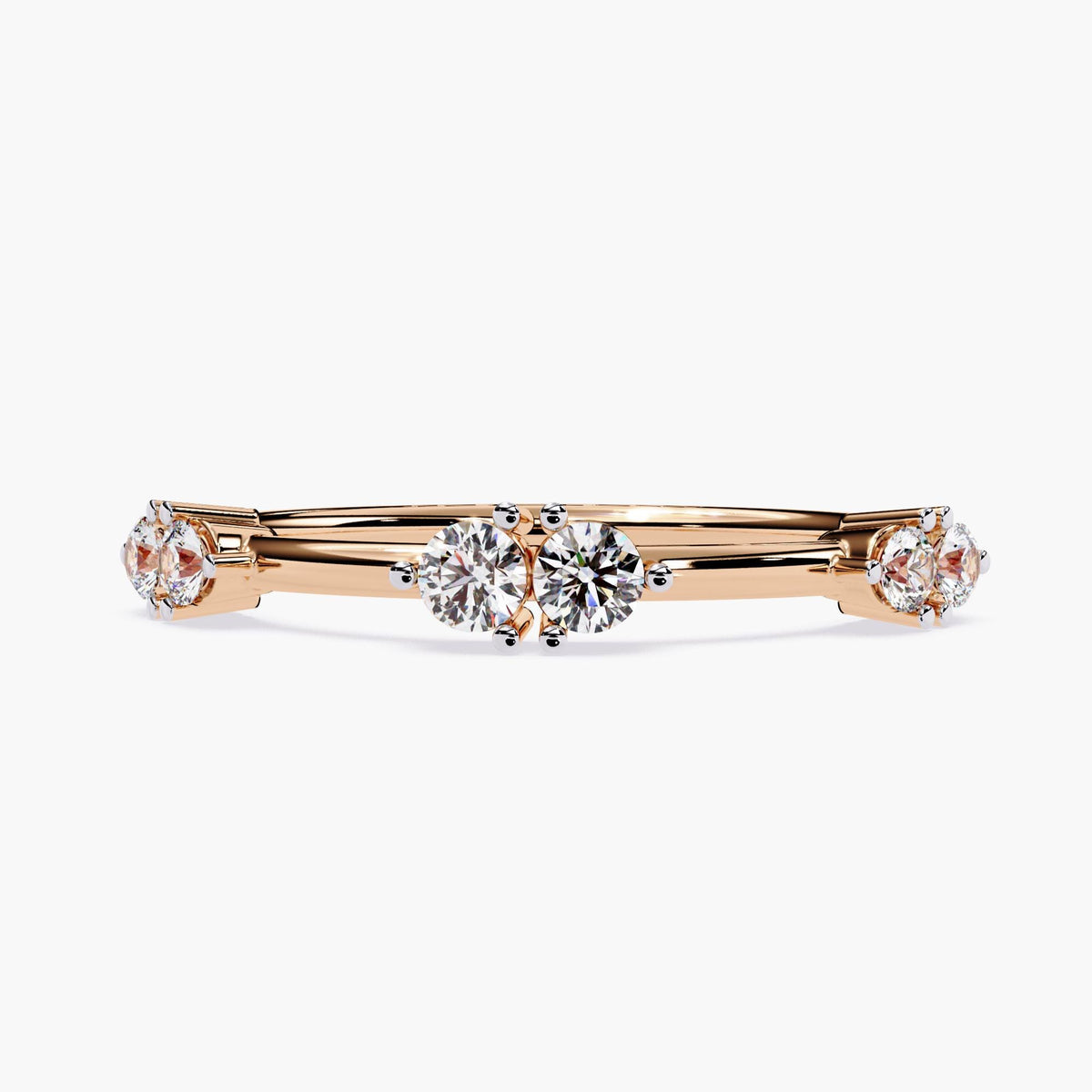 Thin Stackable Diamond Ring for Women, Minimalist Gold Diamond Ring, Slim Diamond Band, Simple Gold Round Diamond Band, Gift for Her