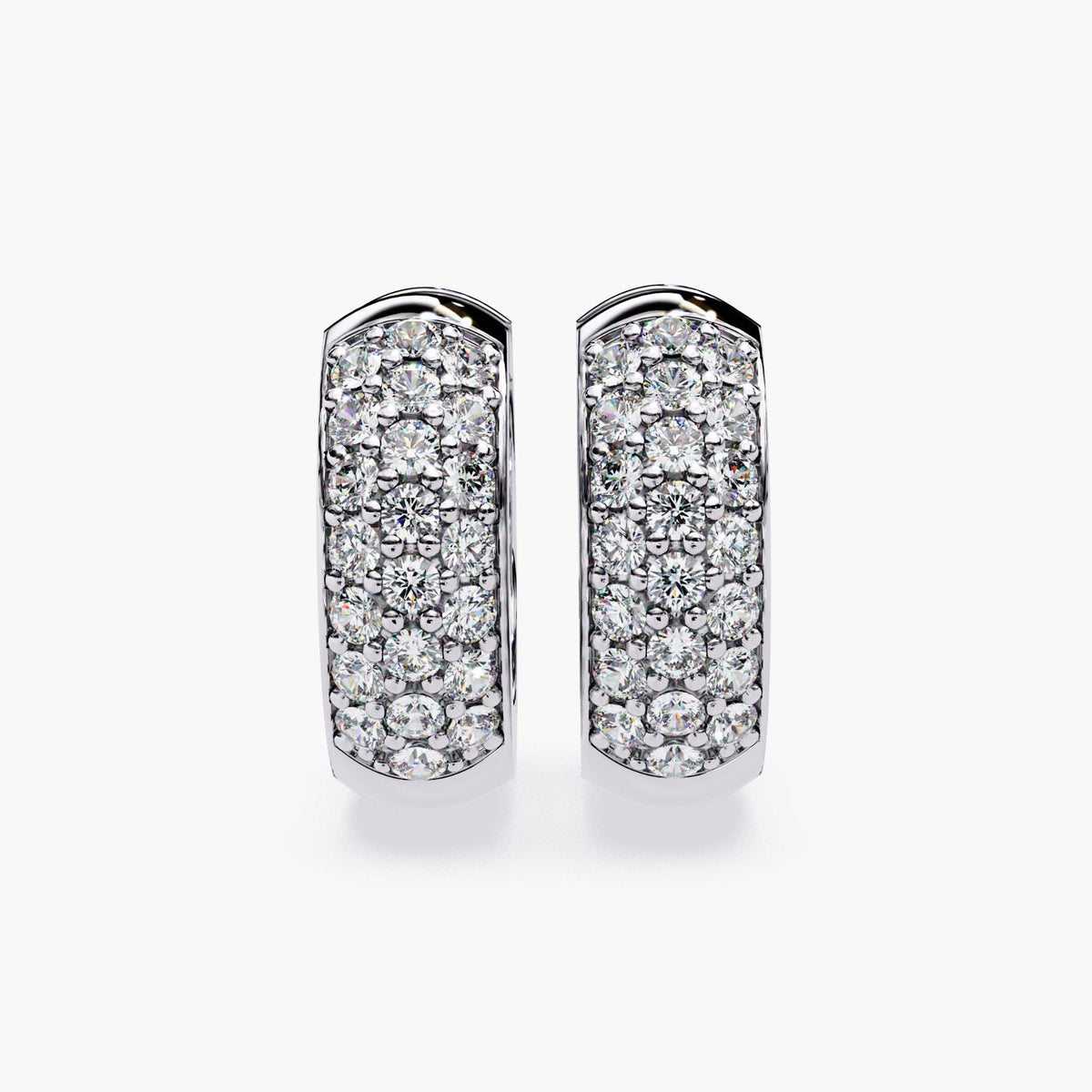 Diamond Hoop Earrings 14K Solid Gold Huggies Chunky Diamond Pave Hoops Everyday Jewelry Anniversary Gift for Her Mother's Day Gift