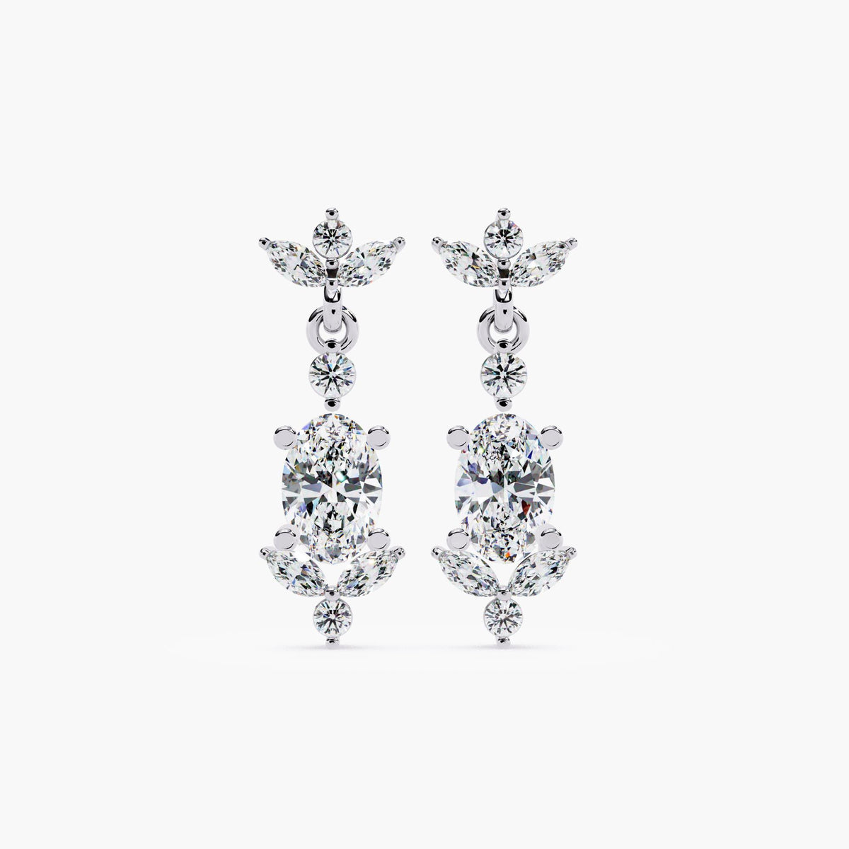 14K Gold Lab Grown Diamond Drop Earrings, 1 CTW, 17mm