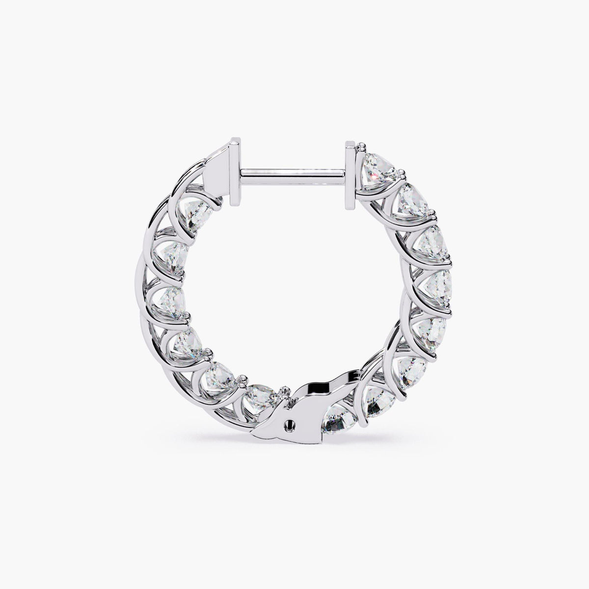 14K Gold 2 Ct Lab Grown Diamond Hoop Earrings - 19mm