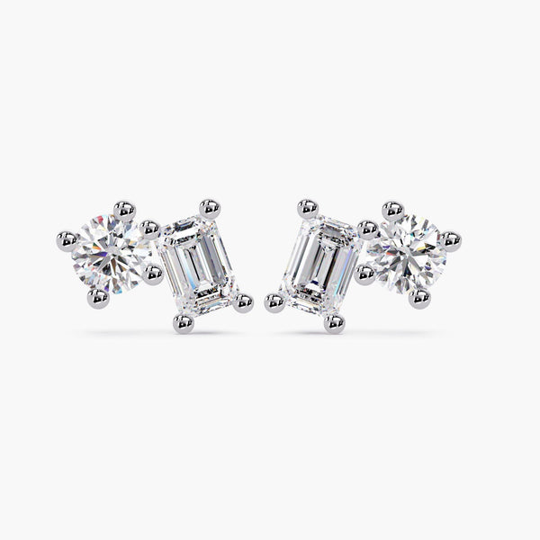 Lab Grown Diamond Earrings Cluster, Lab Diamond 14K Gold Stud Earrings, Multidiamond Stud Earrings, Mini Diamond Studs Cluster