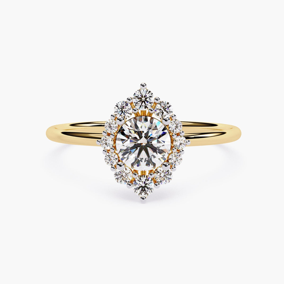 Round Diamond Engagement Ring | Gold Solitaire Wedding Band | Dainty Promise Ring for Her | Unique Anniversary Gift | Fine Jewelry for Women