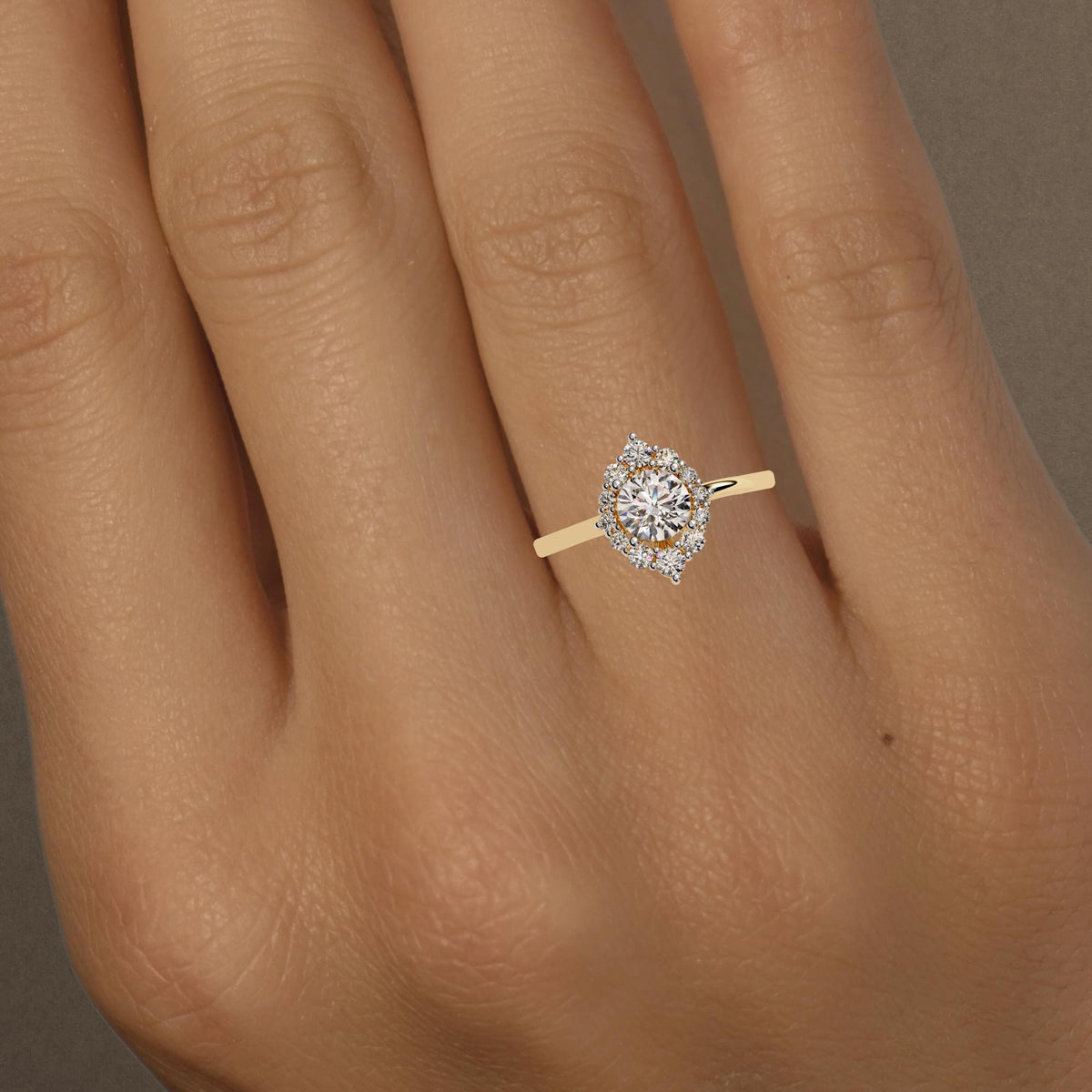 14K Gold Round Natural Diamond Solitaire Engagement Ring, 0.60 CTW