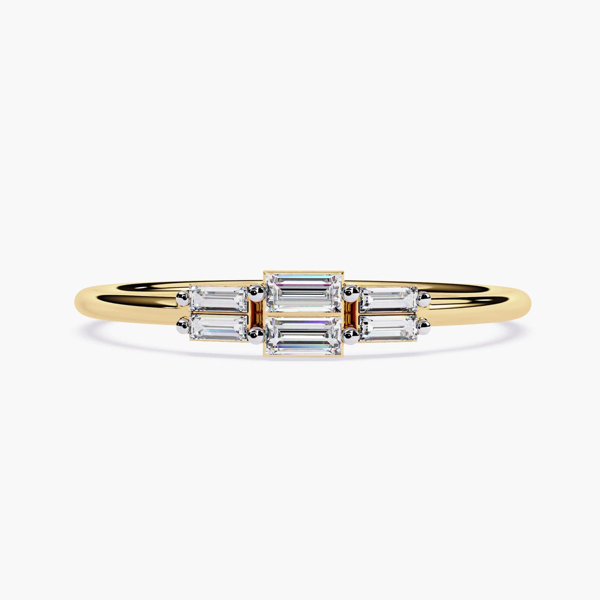 Dainty Gold Band Ring Perfect Birthday Present Anniversary Gift For Her Lab Grown Diamond Accent Elegant Design Stackable Wedding Band Modern Minimalist Style Fine Jewelry Collection Special Occasion Gift White Yellow Rose Gold Options