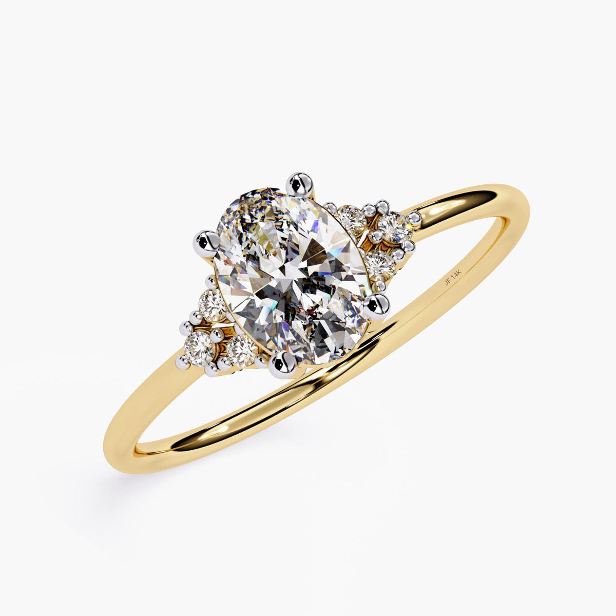 Vintage Oval Diamond Engagement Ring | Delicate Oval Diamond Ring | Unique Rose Gold Wedding Ring | Cluster Dainty Promise Ring for Women