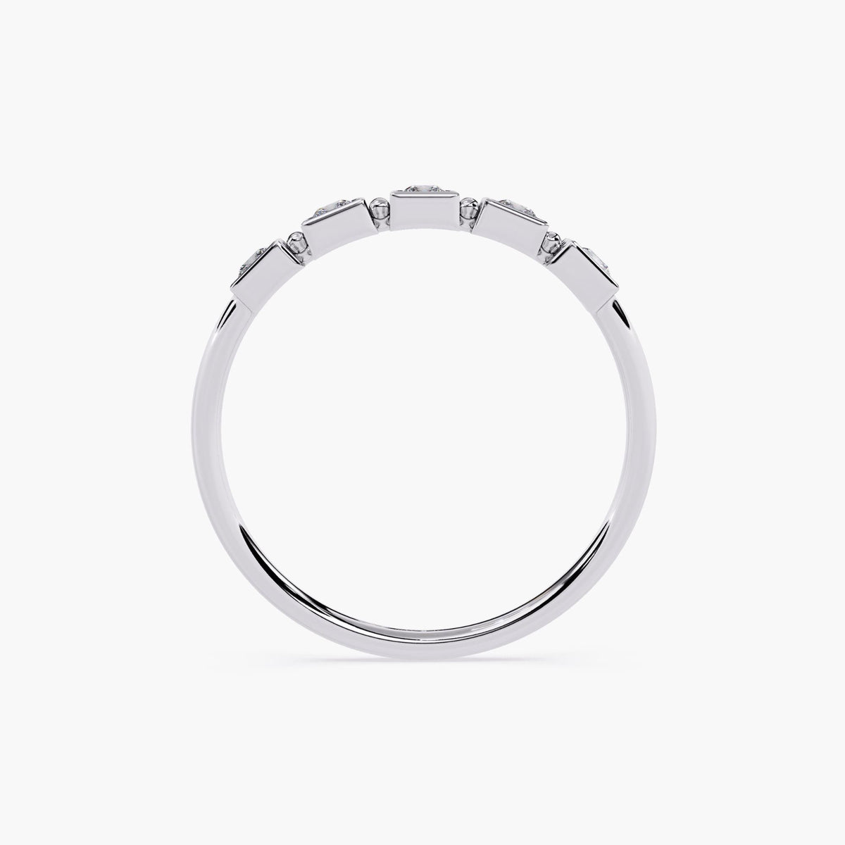 14K Solid Gold Princess Cut Diamond Ring, 0.20 CTW Lab Grown Band, Modern Proposal Ring, Dainty Promise Ring