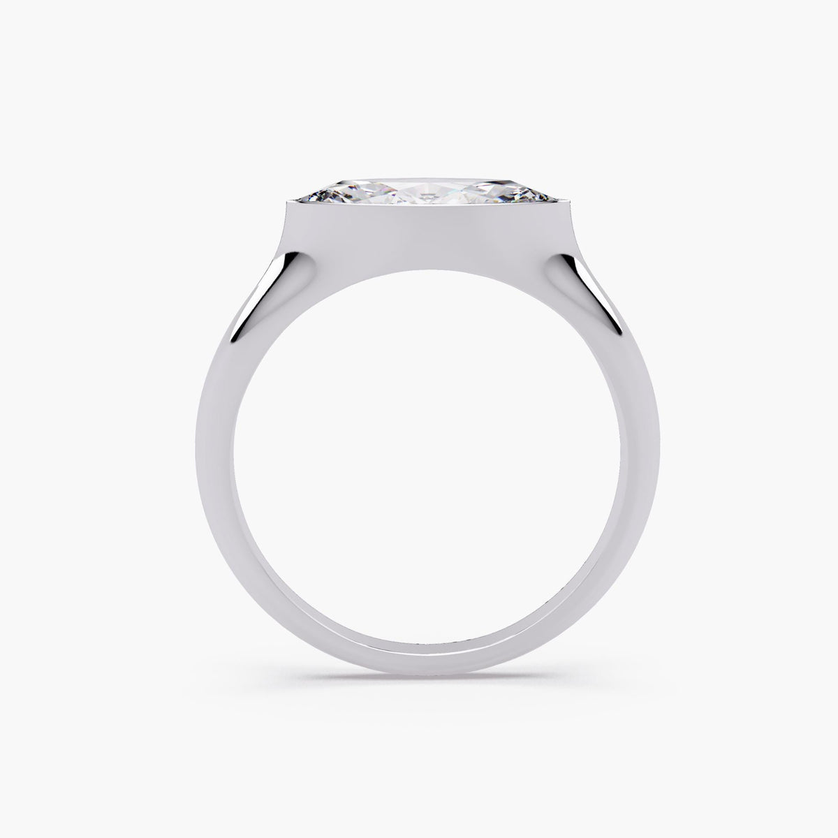 Gold Marquise Diamond Signet Ring, 14K Solid Gold Ring, Bezel Set Ring, Solitaire Ring, Promise Ring For Women, Solid Gold Statement Jewelry, Pinky Ring