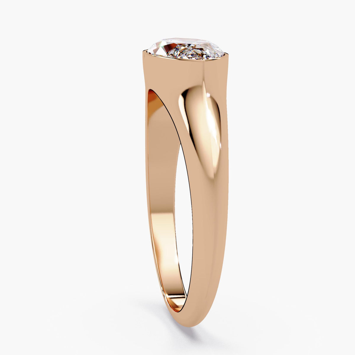 Gold Marquise Diamond Signet Ring, 14K Solid Gold Ring, Bezel Set Ring, Solitaire Ring, Promise Ring For Women, Solid Gold Statement Jewelry, Pinky Ring