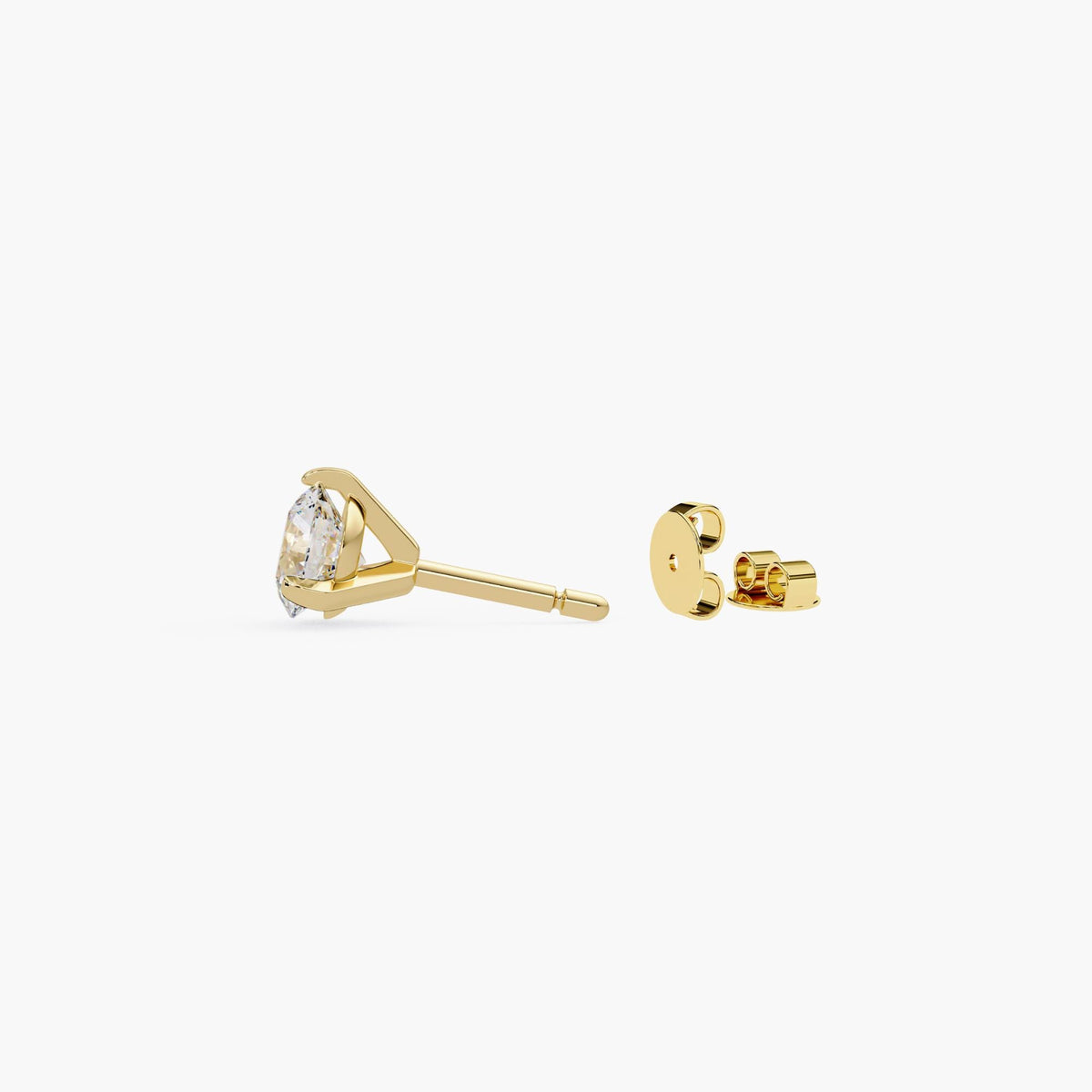 1 Ct Diamond Studs / 14k White Gold 1/2 Ct Lab Grown Diamond Earrings / Prong Setting Stud Earrings / Round Cut Diamond Earrings