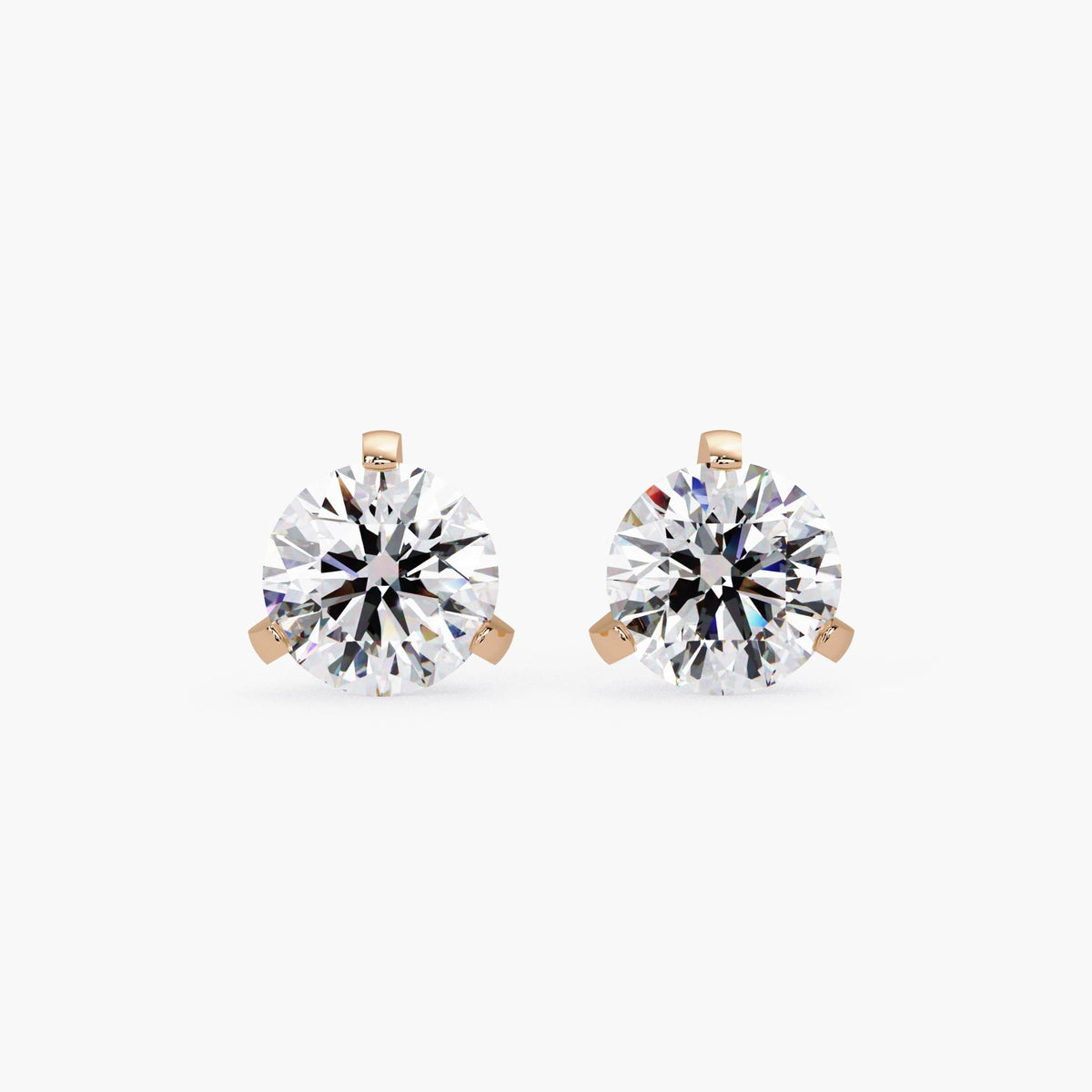 1 Ct Diamond Studs / 14k White Gold 1/2 Ct Lab Grown Diamond Earrings / Prong Setting Stud Earrings / Round Cut Diamond Earrings