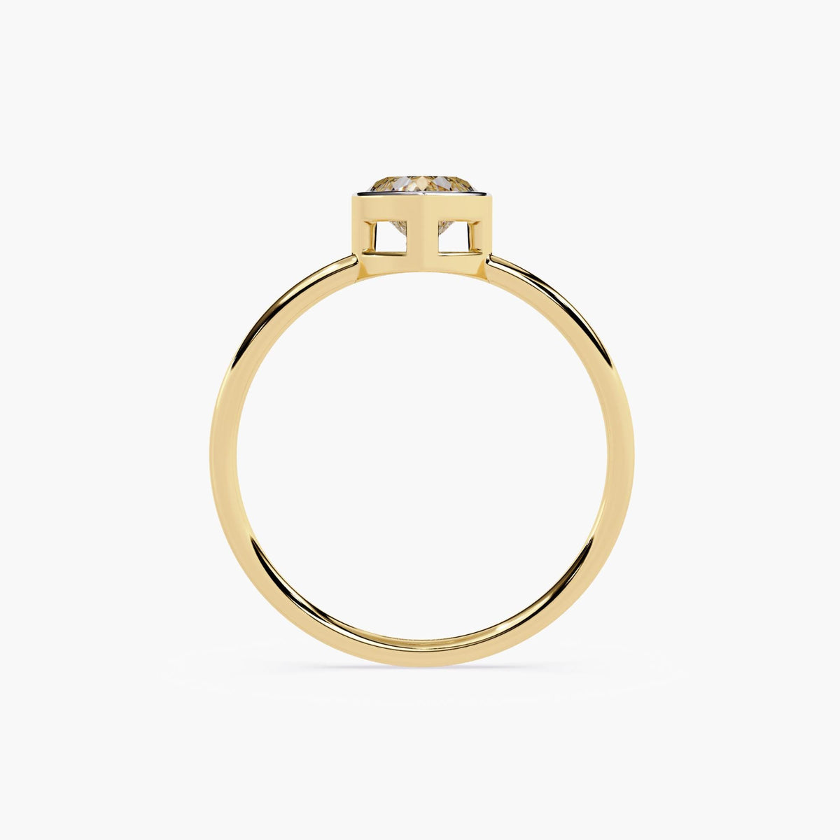 Diamond Heart Ring Gold Band Engagement Promise Piece Bezel Set Stone Premium Quality Construction Anniversary Gift Present Love Symbol