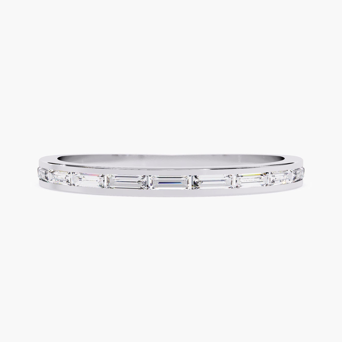 14K Gold Baguette Lab Diamond Band: Half Eternity Ring (0.22 ctw)