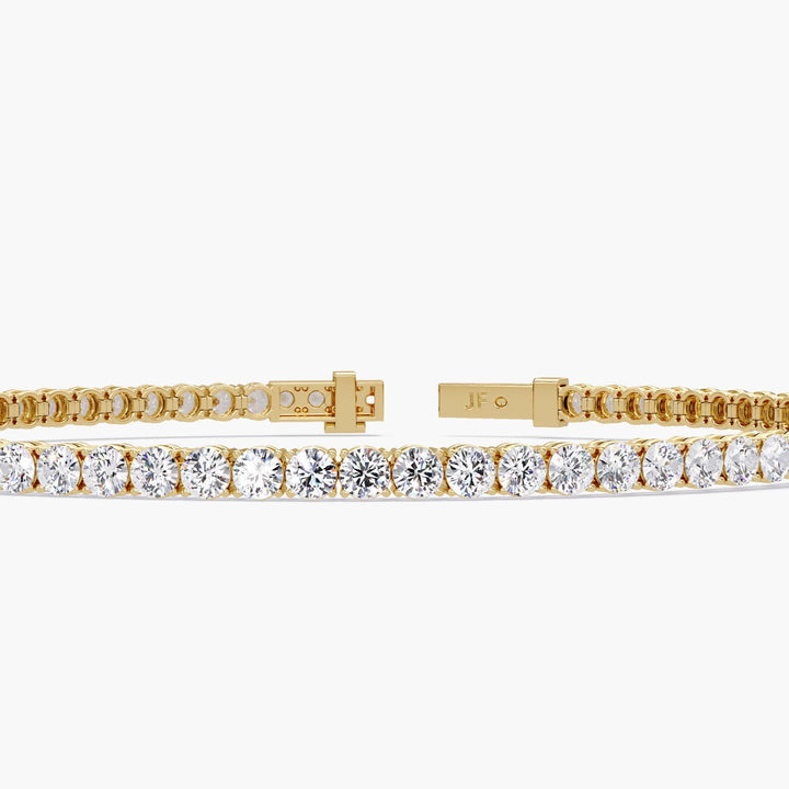 14K Gold Round Lab Grown Diamond Tennis Bracelet, 4 CTW, 6.25-8 Inch