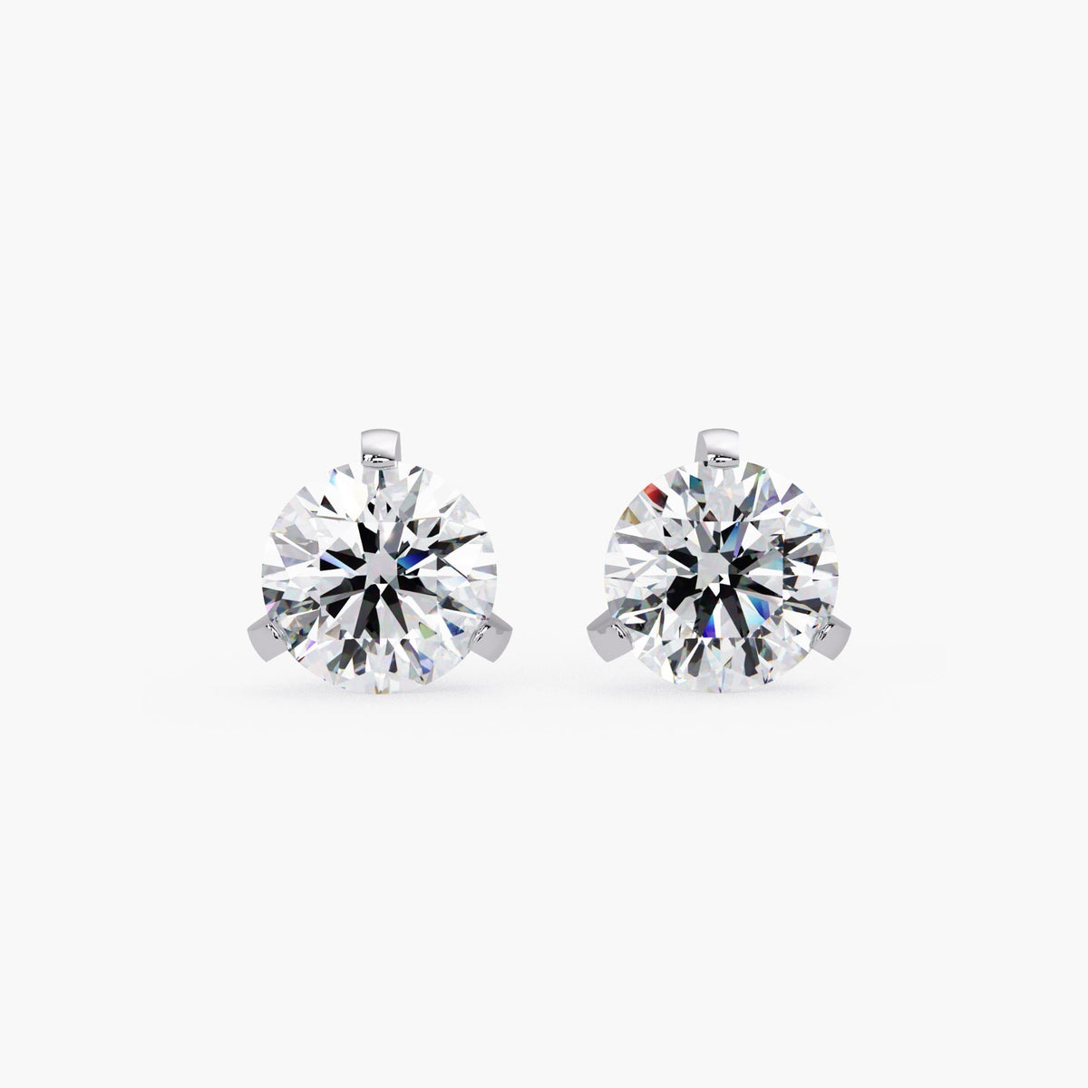 1 Ct Diamond Studs / 14k White Gold 1/2 Ct Lab Grown Diamond Earrings / Prong Setting Stud Earrings / Round Cut Diamond Earrings