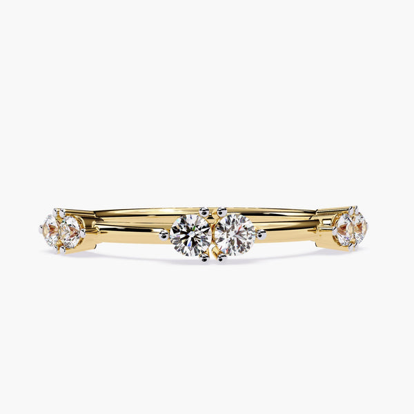 14K Gold Round Natural Diamond Stacking Band, 0.20 CTW