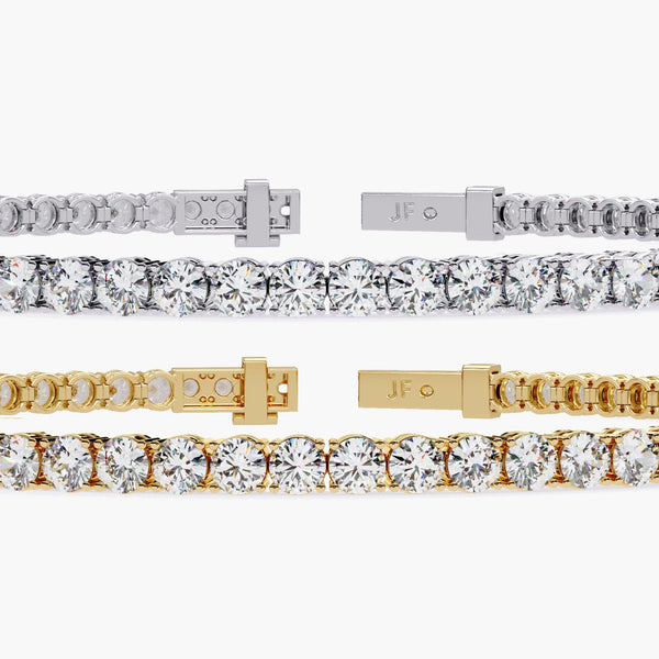 14K Gold Round Lab Grown Diamond Tennis Bracelet, 4 CTW, 6.25-8 Inch