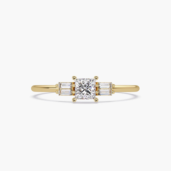 14K Gold Princess Cut Diamond Ring