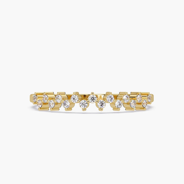 14K Gold Zig Zag Natural Diamond Band, 0.10 CTW