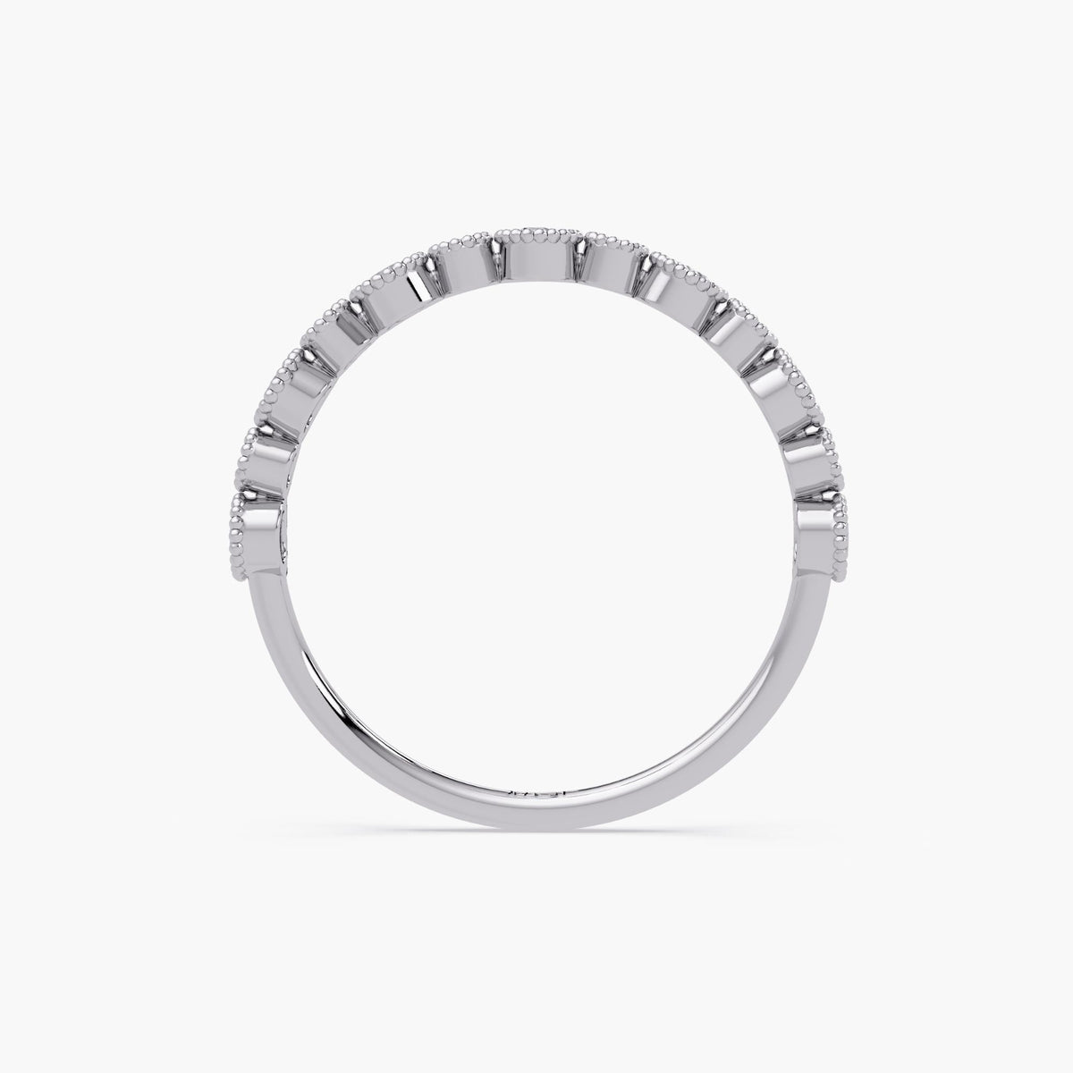 Milgrain Diamond Band in 14K Gold, 3.5mm Solid Gold Natural Diamond Ring, Vintage-Inspired Bezel Set Stackable Wedding Band, Gift for Her