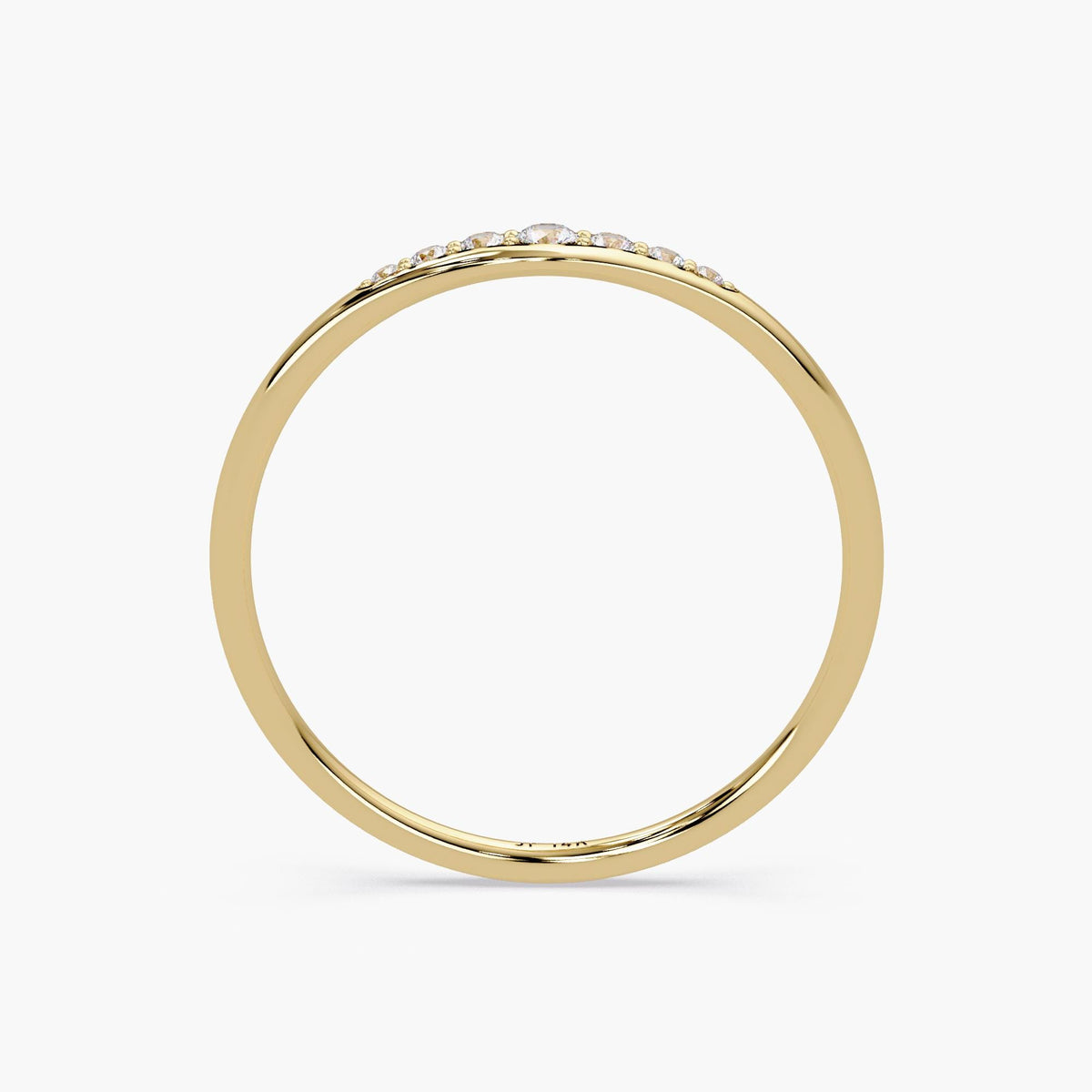 14K Gold Graduated Diamond Ring, Tapered Round Cut Band, Minimalist Stacking Ring, Graduation Gift for Her