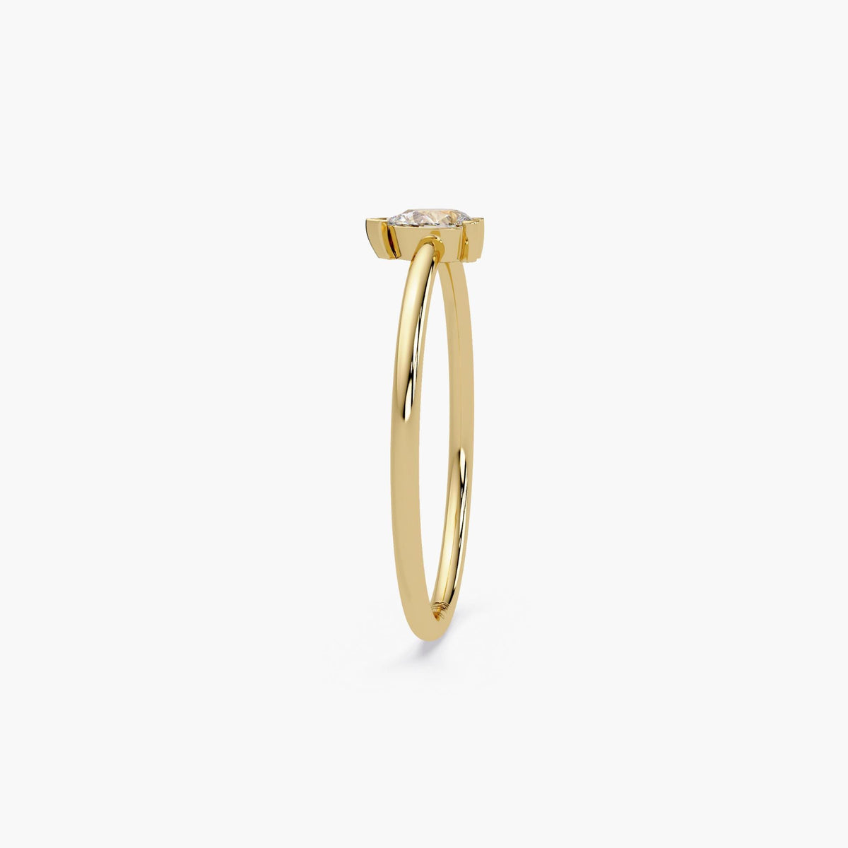 Pear Solitaire Diamond Ring in 14K Gold - 0.15 Ct Dainty Lab Grown Promise Ring - Thin Band Stacking Gift