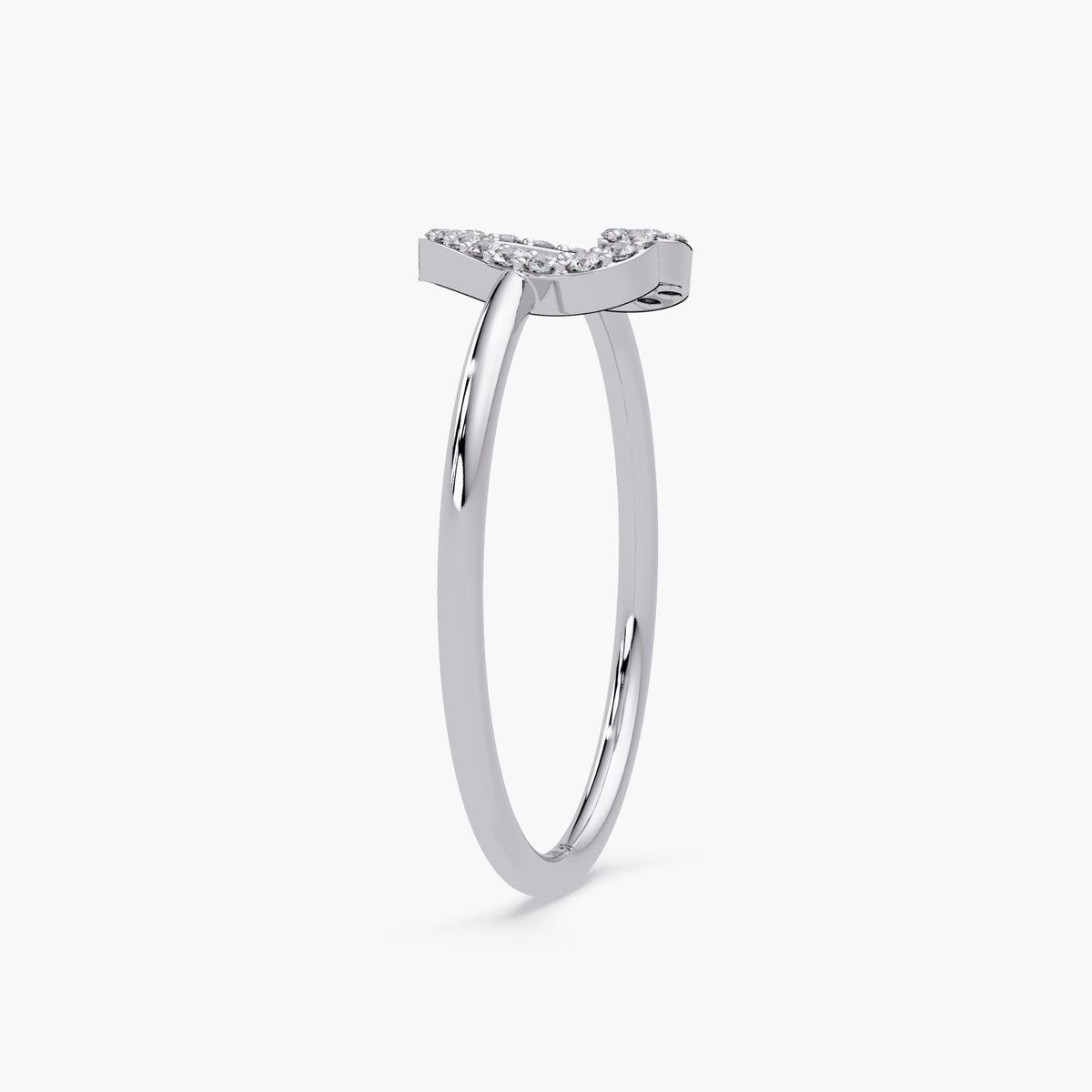 Natural Diamond Open Heart Ring, 14K Solid Gold Dainty Jewelry, Small Heart Diamond Ring, Gift for Girlfriend or Wife Yellow Rose White Gold