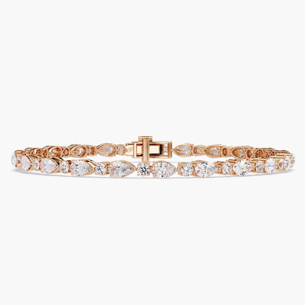 Pear Diamond Tennis Bracelet 14k Gold Lab Grown Diamond Bracelet 4.5Ct Round and Pear Diamond Bracelet Gold Gift for Her Anniversary Jewelry