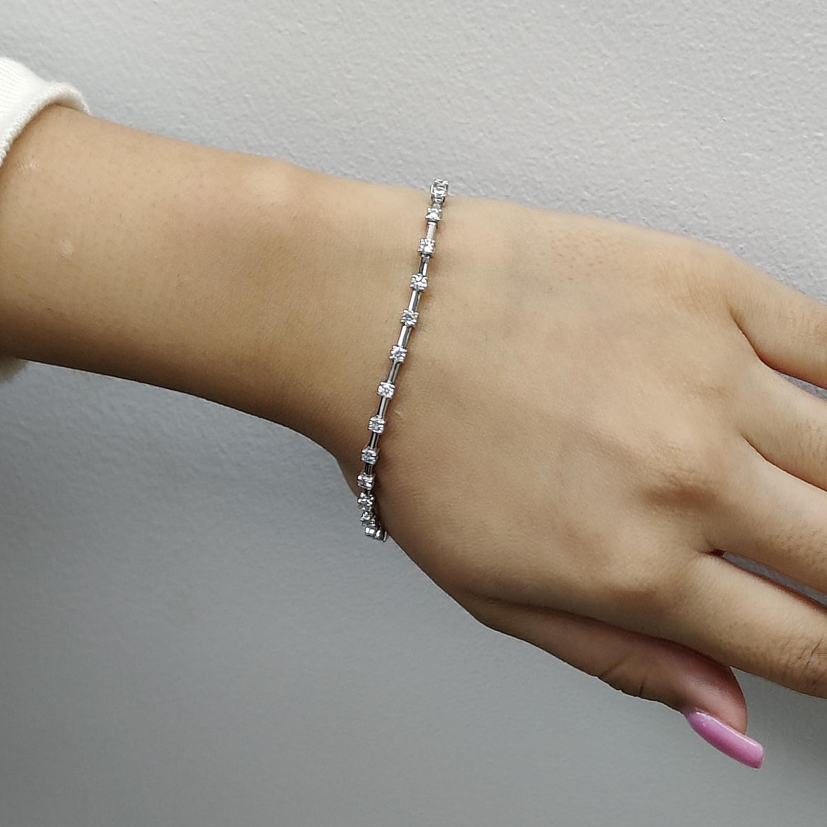 14K Gold 1Ctw Diamond Petite Tennis Bracelet: Dainty Gold Jewelry