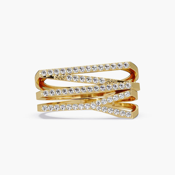 14K Gold Natural Diamond Initial Ring, 0.10 CTW, Personalized