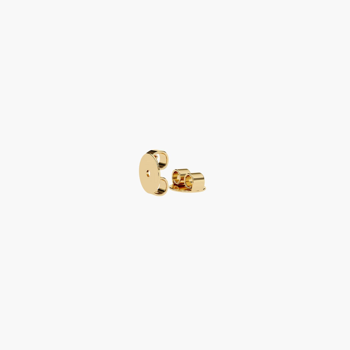 14K yellow gold butterfly push-back earring clasps. The secure friction-back design ensures comfortable and reliable wear for stud earrings.