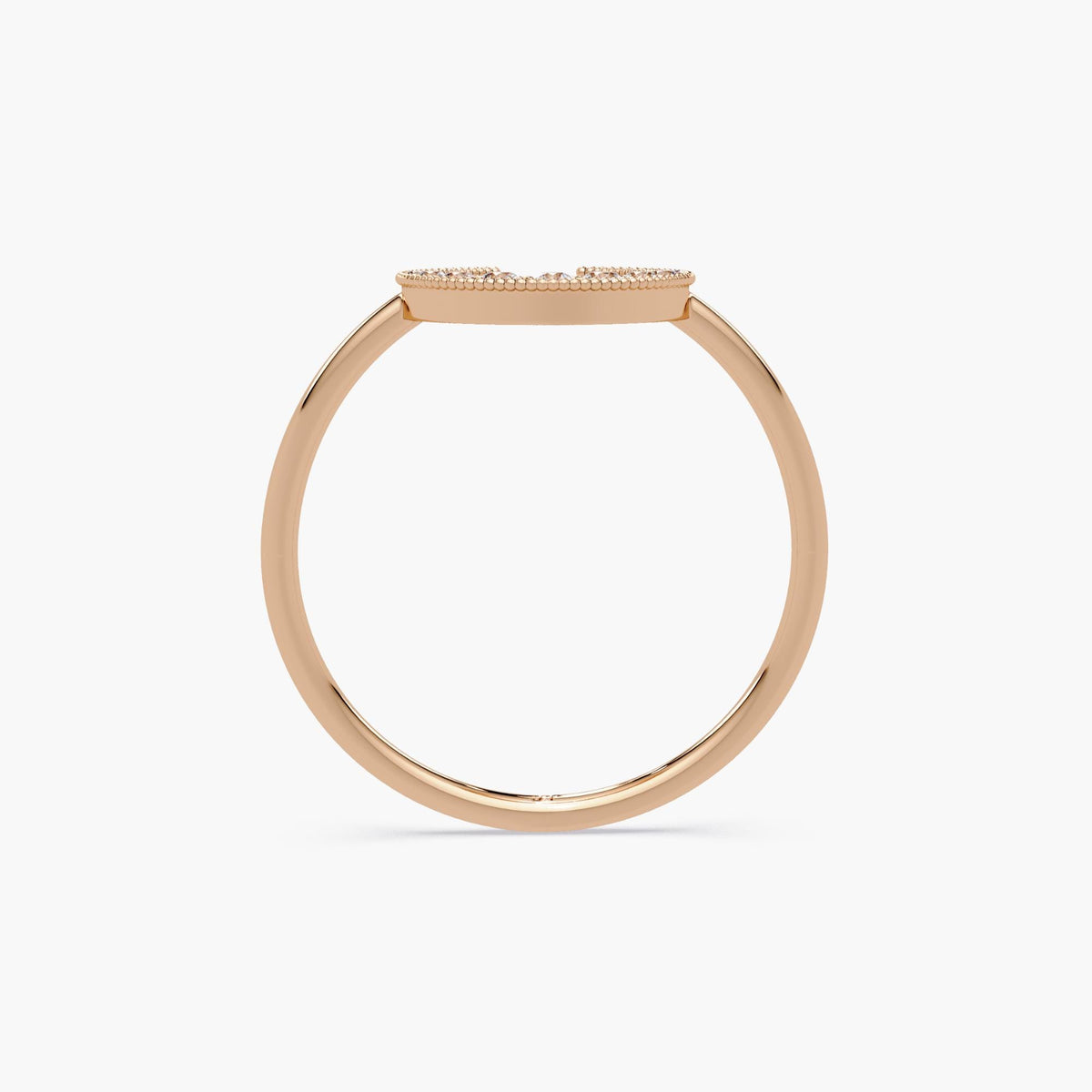 14K Gold Diamond Crescent Moon Ring: Celestial Statement Band