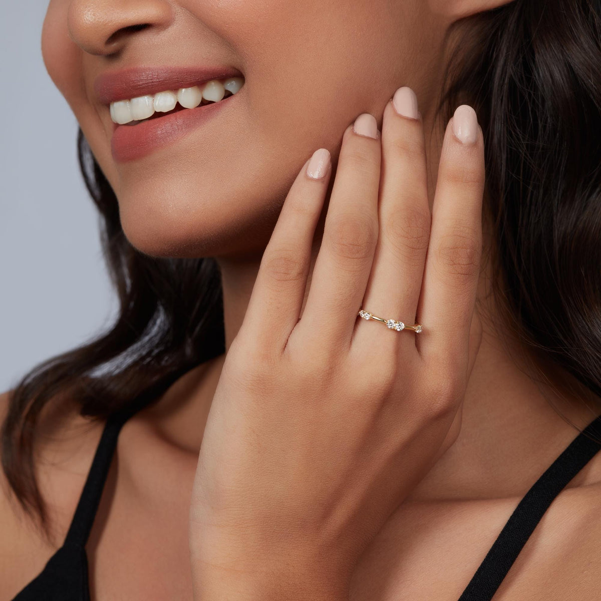 14K Gold Diamond Band: Thin Stacking Ring, 0.25 CTW