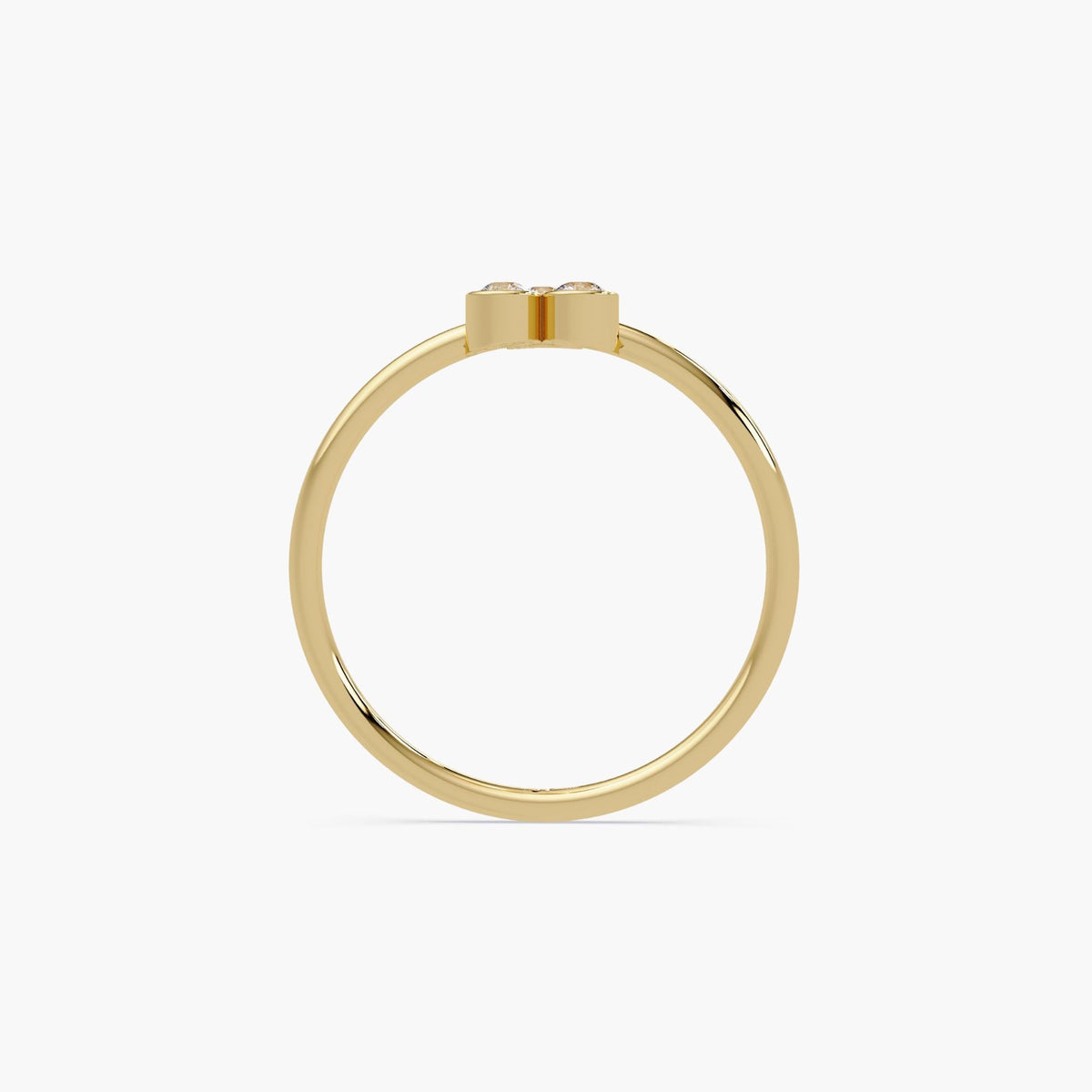 Triangle Diamond Ring in 14K Gold | Three Stone Bezel Natural Diamond Band | Dainty Stackable Gold Ring, Holiday Gift Jewelry