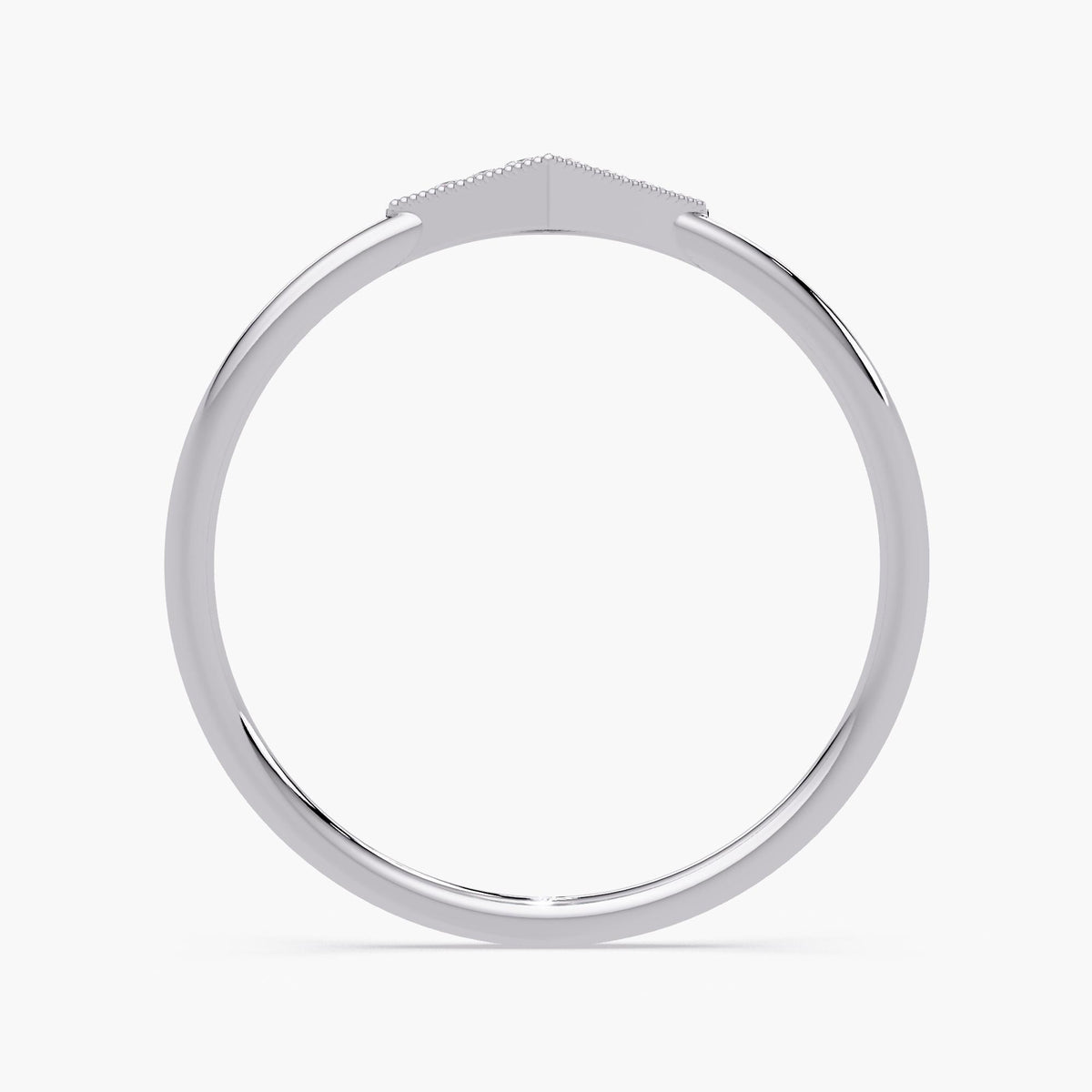 14K Solid Gold Geometric Diamond Ring: 0.05 Ctw Dainty Pave Band