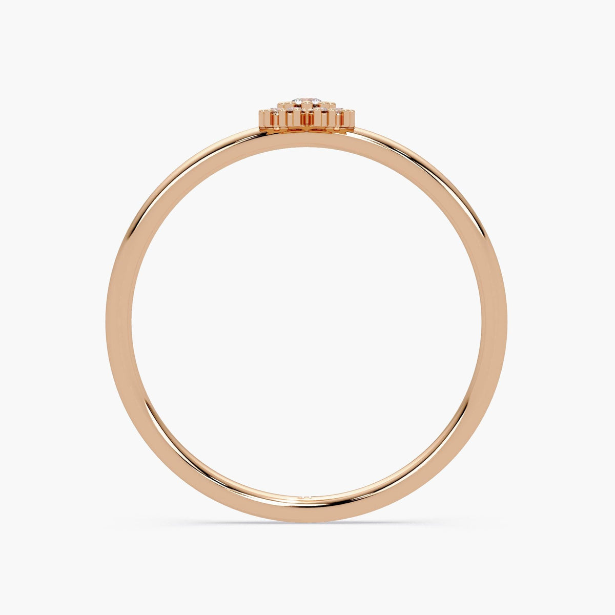 14k Gold Diamond Flower Ring: Dainty Cluster Band, Handmade Anniversary Gift