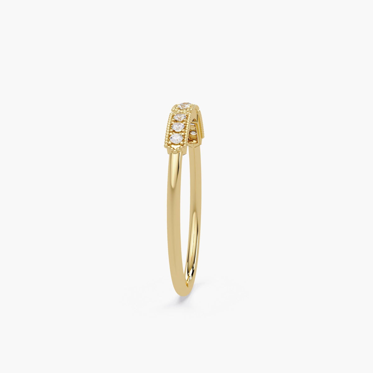 Christmas gift idea dainty gold diamond pavé stacking ring