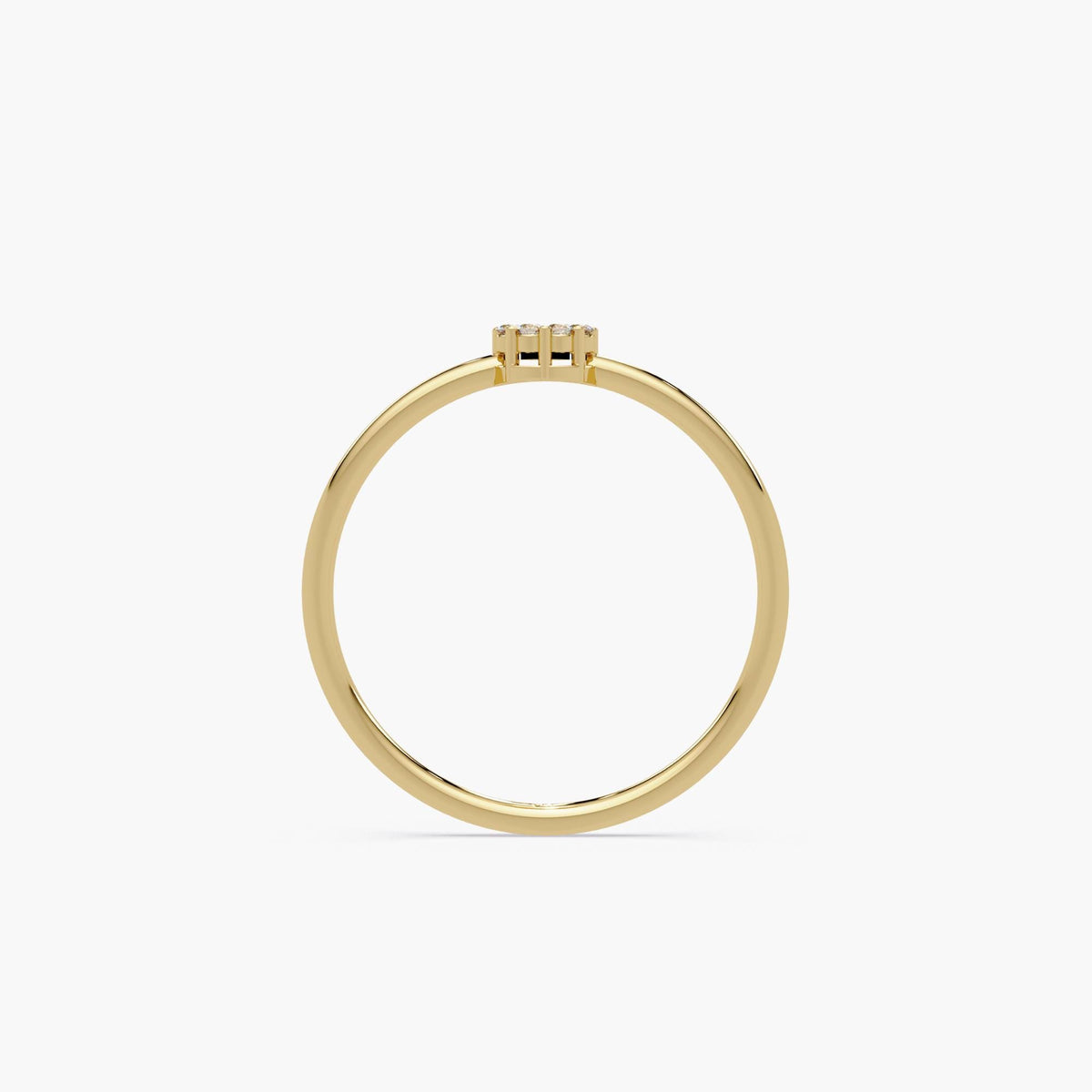 14K Gold Diamond Cluster Ring: Dainty Solitaire Style Promise Ring