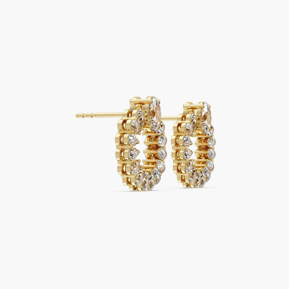 Diamond circle studs crafted in solid gold.
