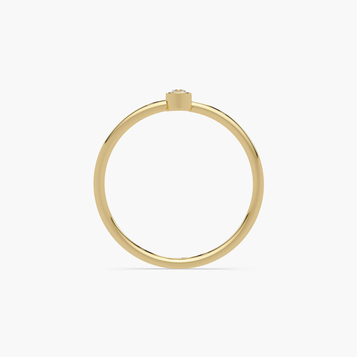 Slim solid gold ring with dual natural diamonds