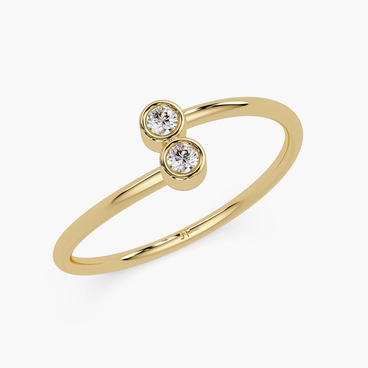Minimalist open wrap diamond ring in 14k yellow solid gold
