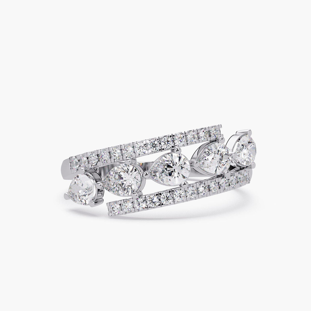 elegant white gold anniversary ring with sparkling diamonds