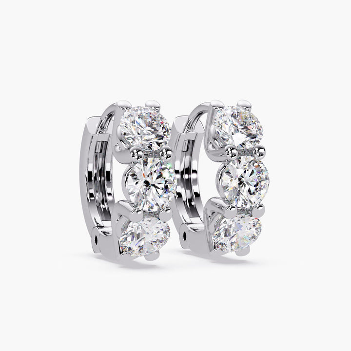 minimalist luxury gold hoops with lab grown diamonds