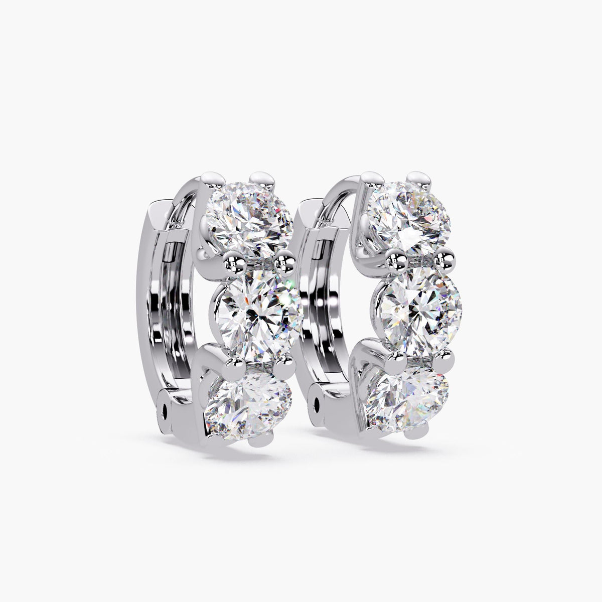 minimalist luxury gold hoops with lab grown diamonds